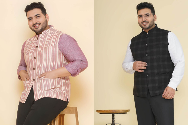 How to Style a Nehru Jacket with Jeans for Plus Size Men
